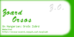 zoard orsos business card