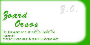 zoard orsos business card
